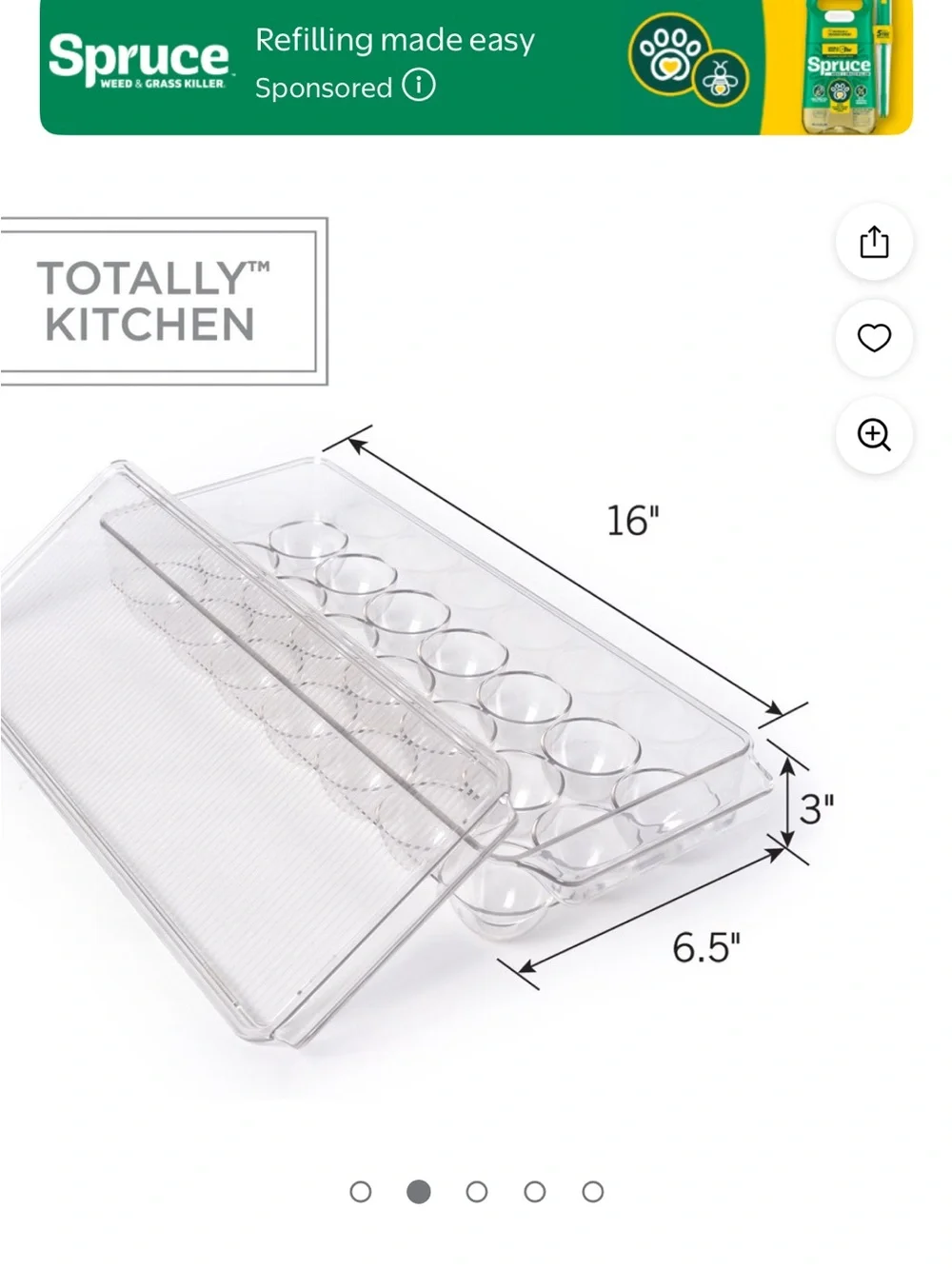 2 Clear Fridge Bin Egg Organizer - Clear (Holds 21 Eggs) - (1 used & 1 new)